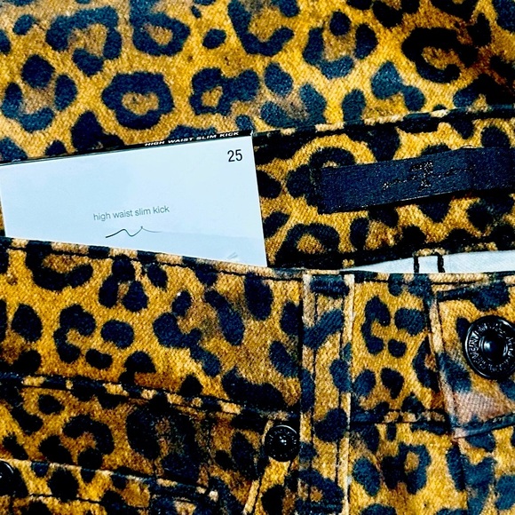 👖🐆 7 FOR ALL MANKIND Leopard Kick Flare Jeans | NWT High Rise Stretch | Sz 25 - Picture 6 of 6
